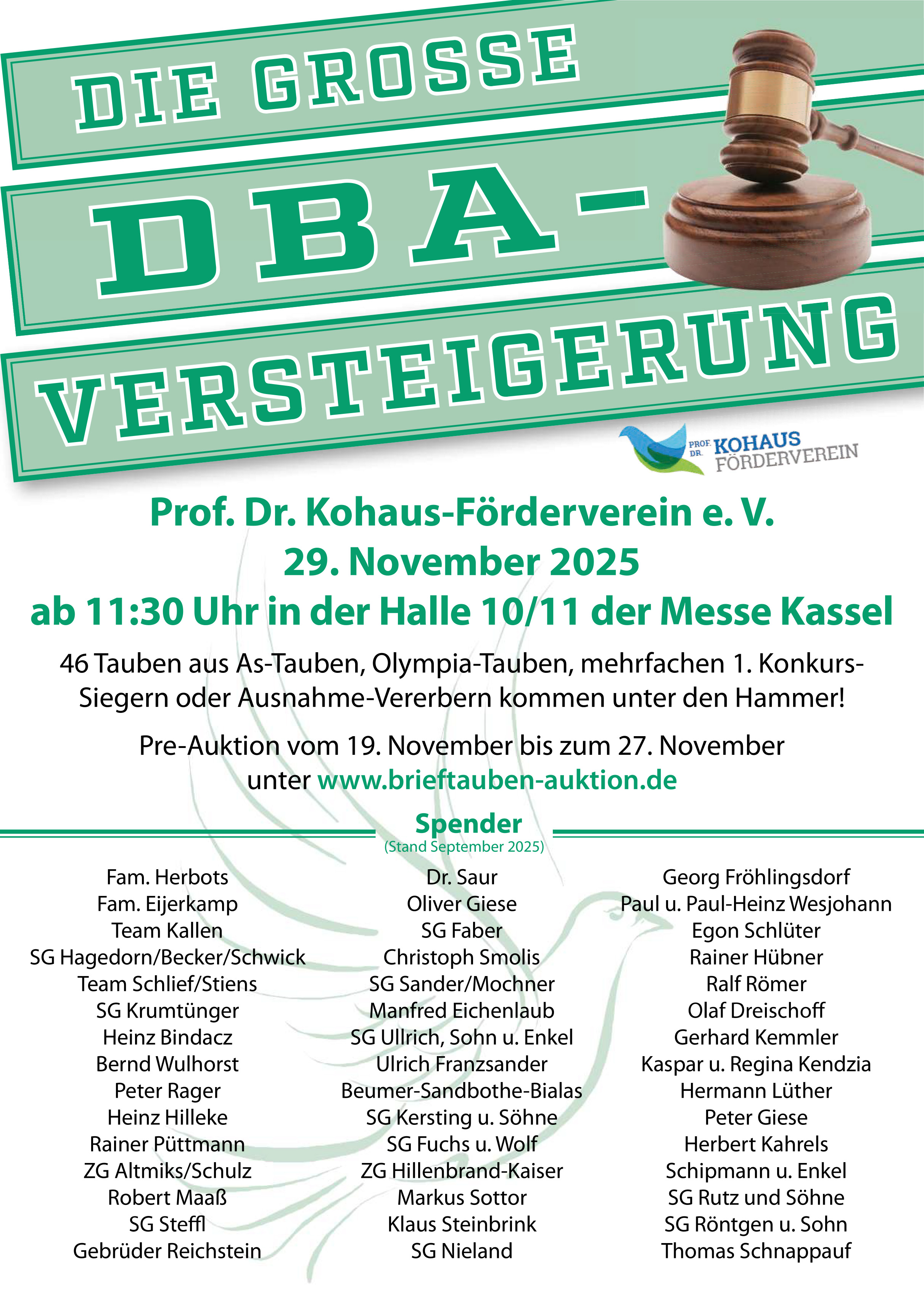 Kohaus Vesteigerung Spenderliste
